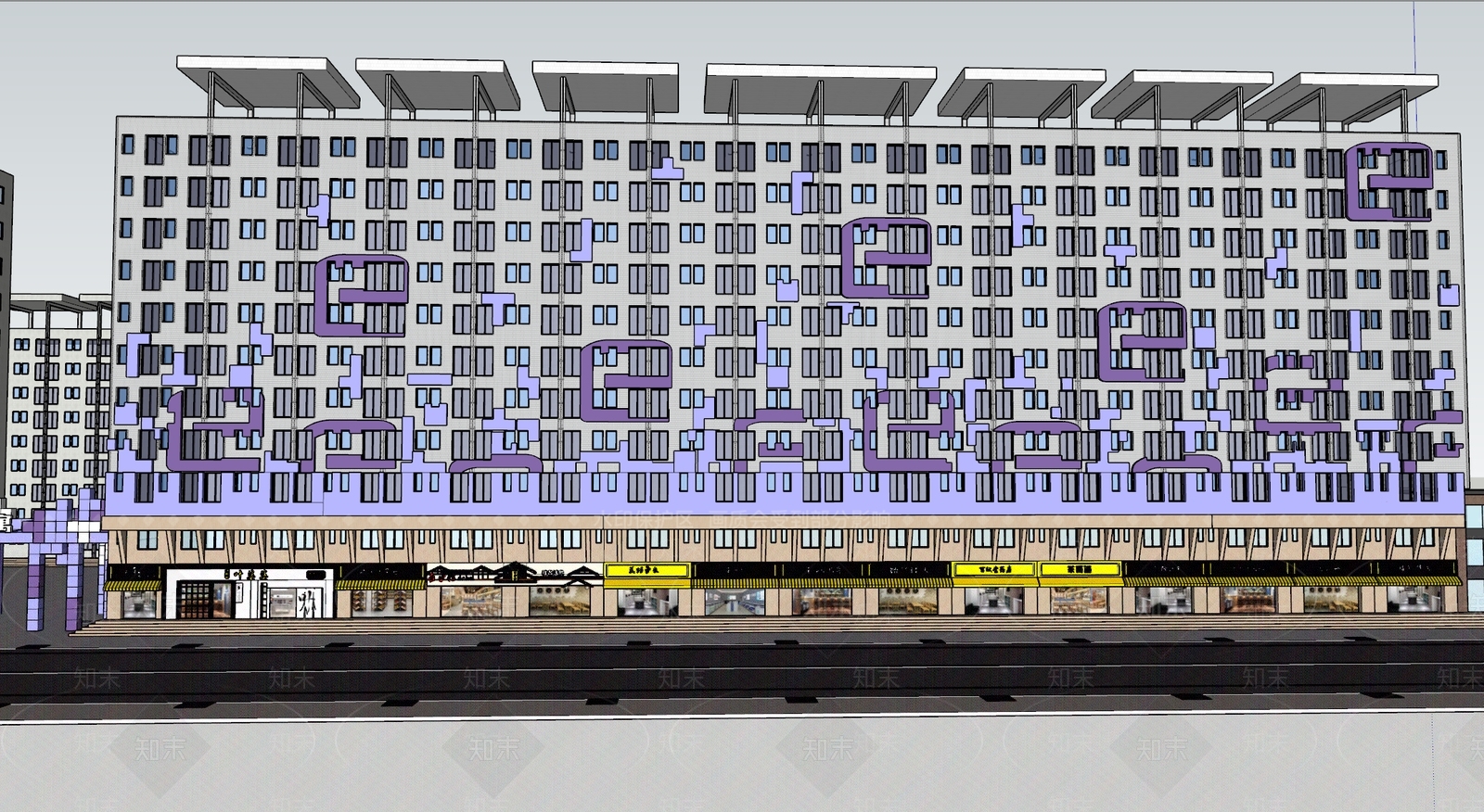 现代工业商业街SU模型下载【ID:1198668493】