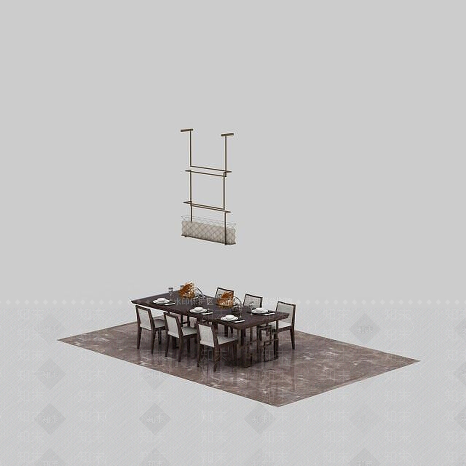 现代餐厅桌椅组合3D模型下载【ID:1198668788】