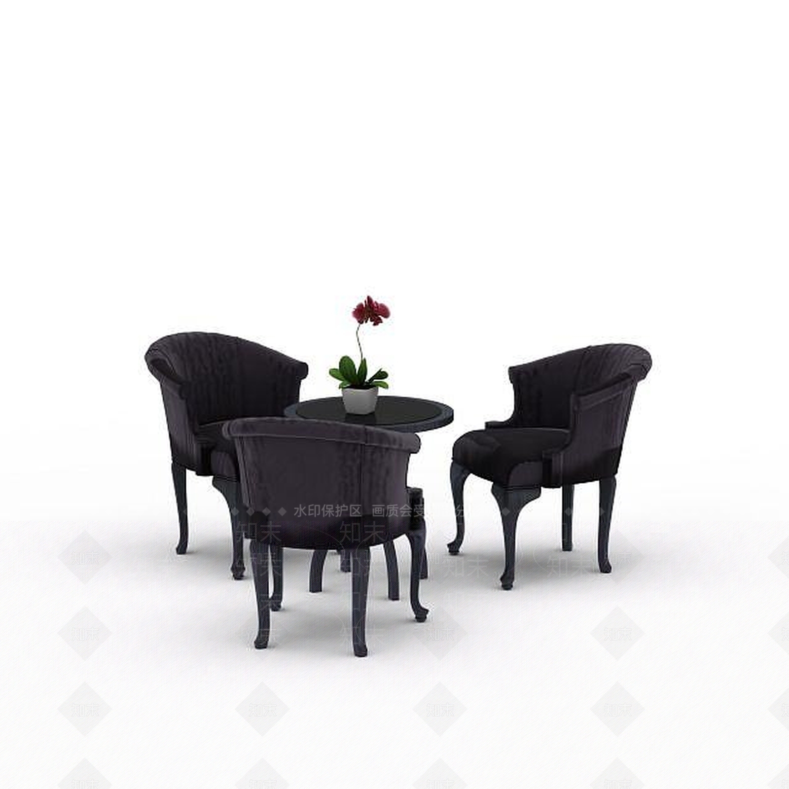现代室内桌椅组合3D模型下载【ID:1198668927】