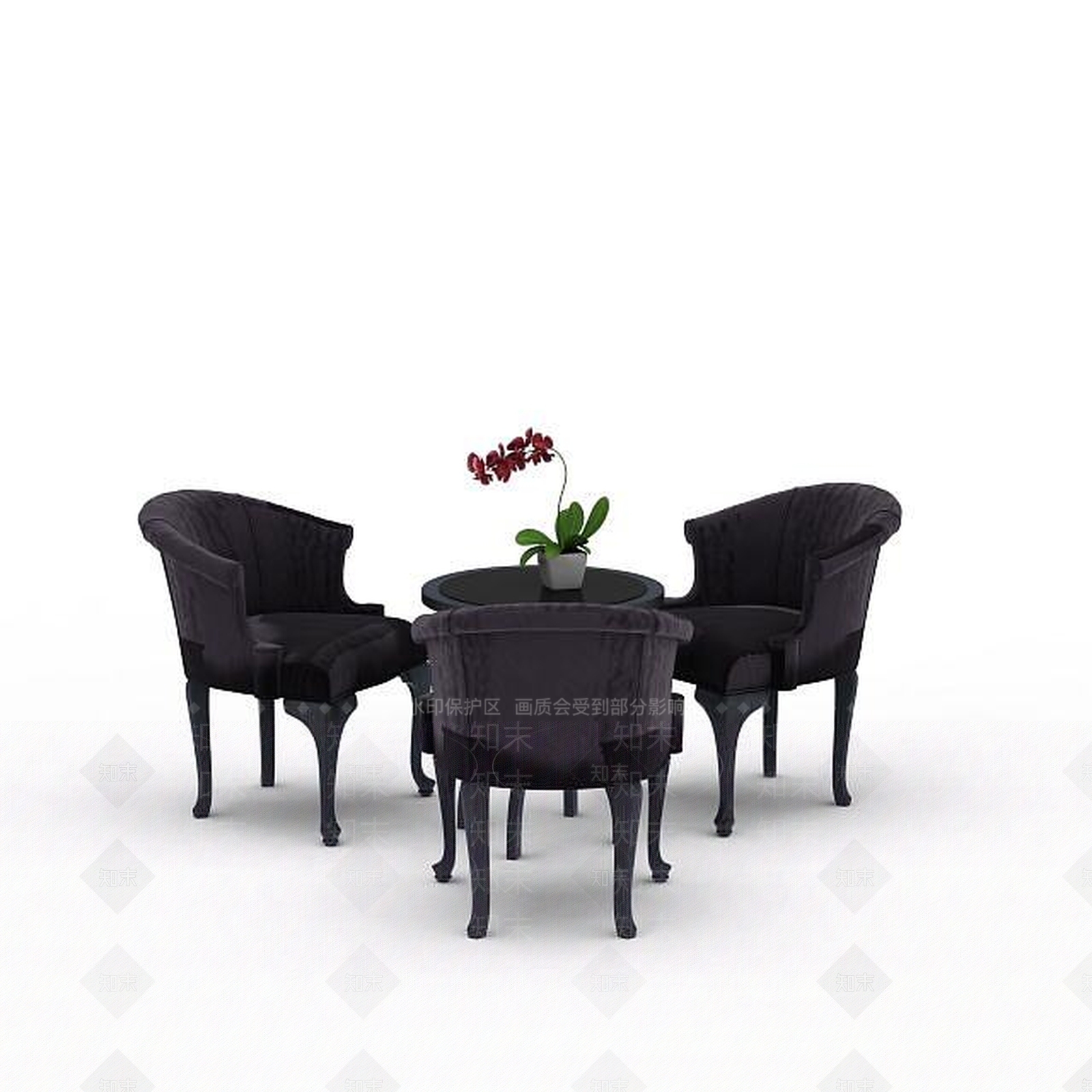 现代室内桌椅组合3D模型下载【ID:1198668927】