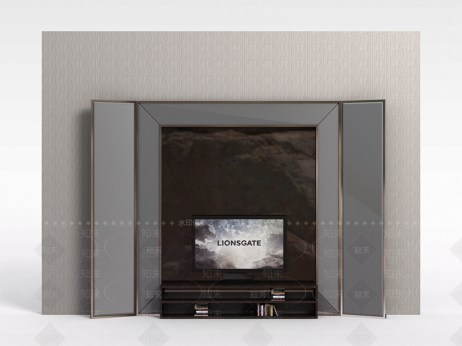 现代客厅电视墙3D模型下载【ID:1198669639】