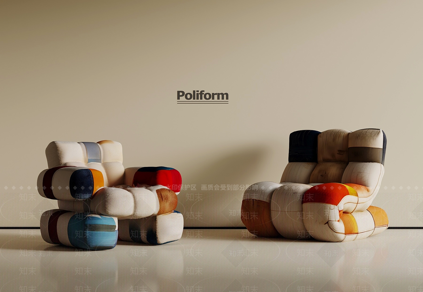 现代意式休闲椅3D模型下载【ID:1198670417】