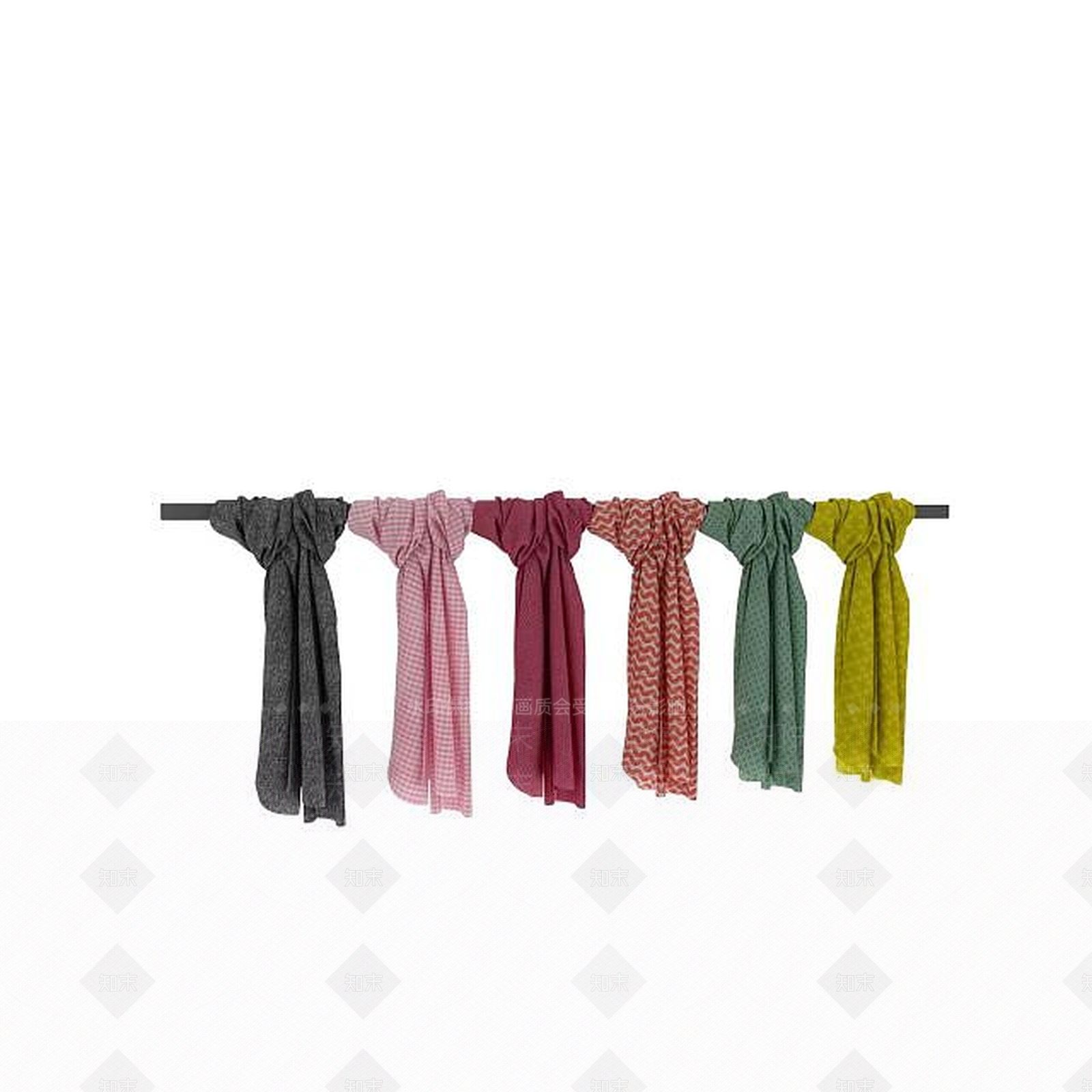 现代多种款式围巾3D模型下载【ID:1198670846】