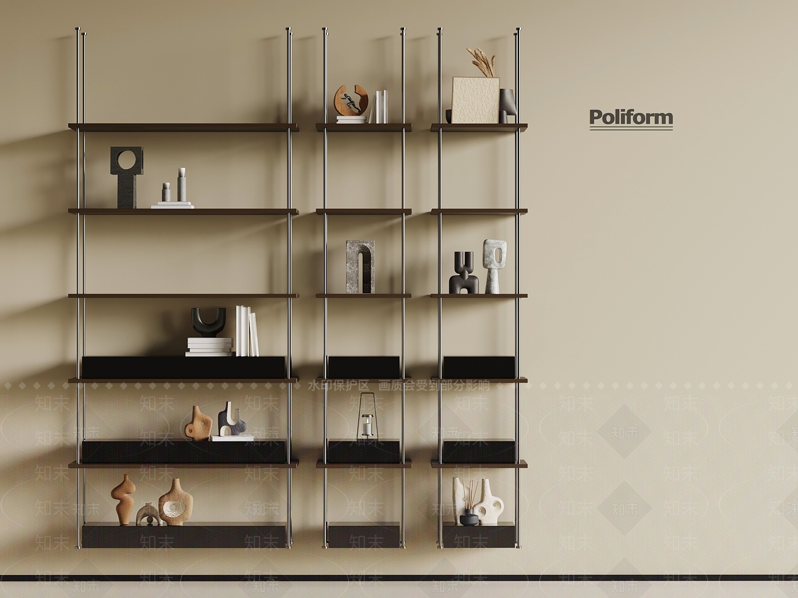 现代书架3D模型下载【ID:1198671195】