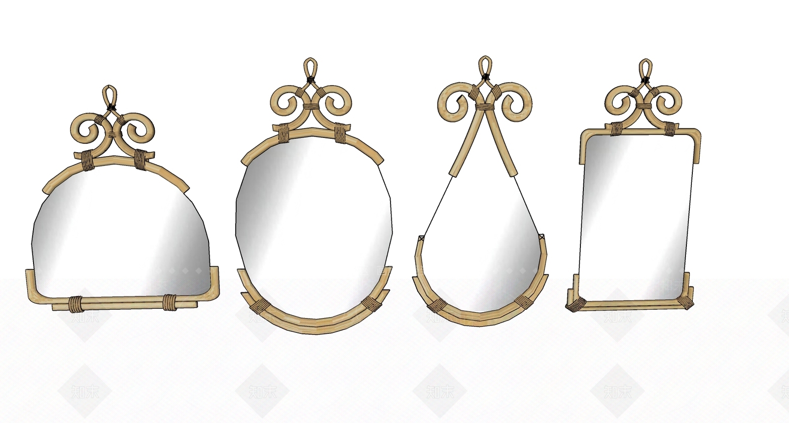 欧式镜子SU模型下载【ID:1198672218】