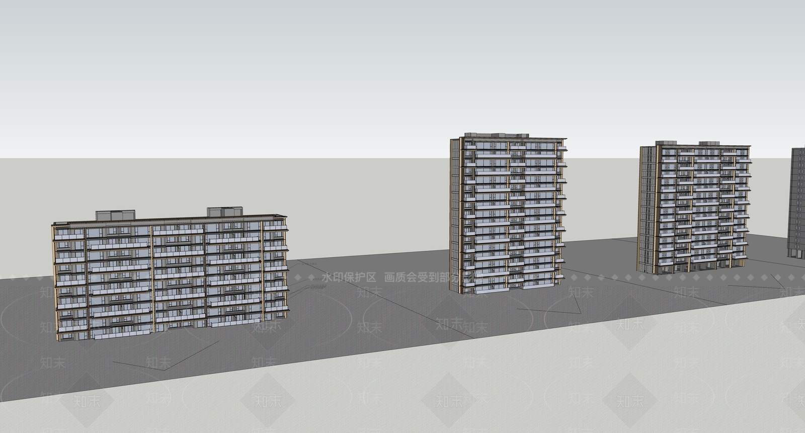 现代高层住宅SU模型下载【ID:1198672937】