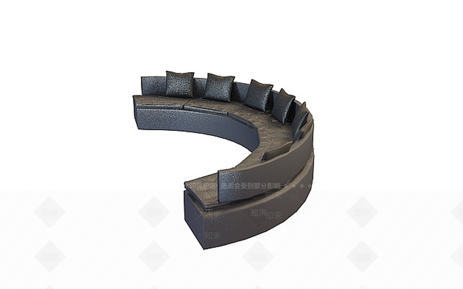 现代半圆形沙发3D模型下载【ID:1198673325】
