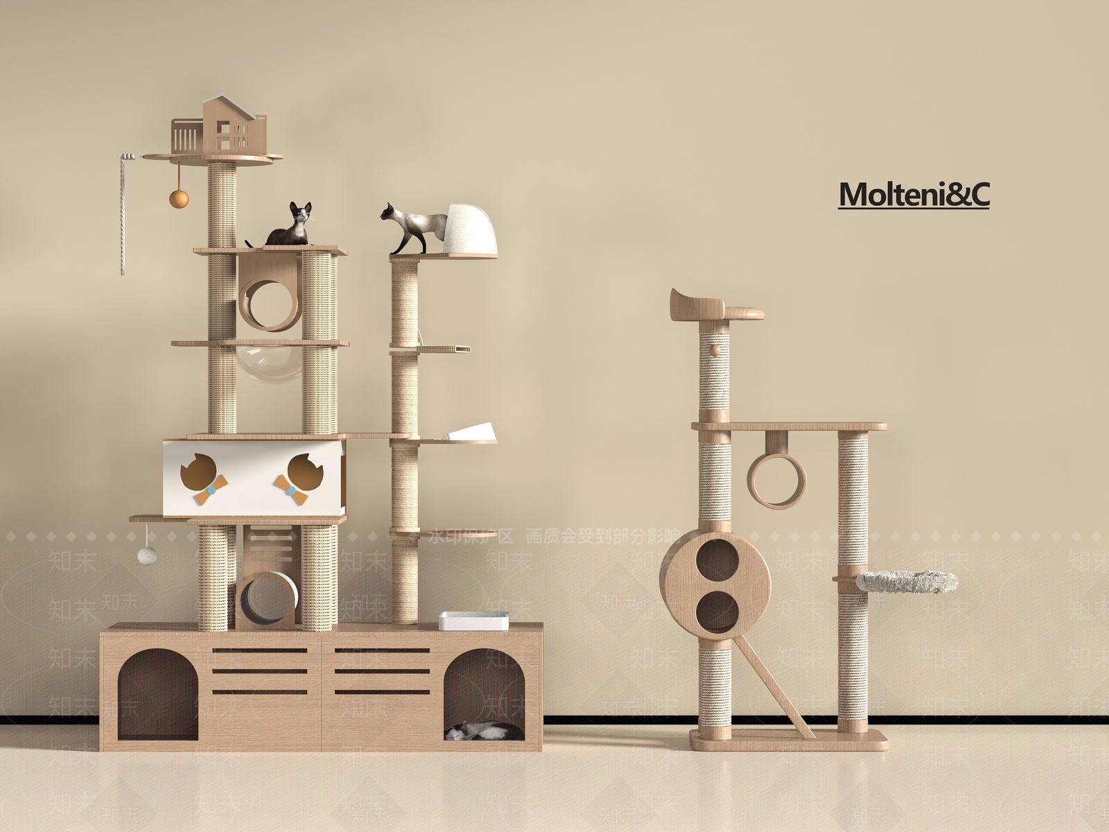 猫爬架3D模型下载【ID:1198677770】