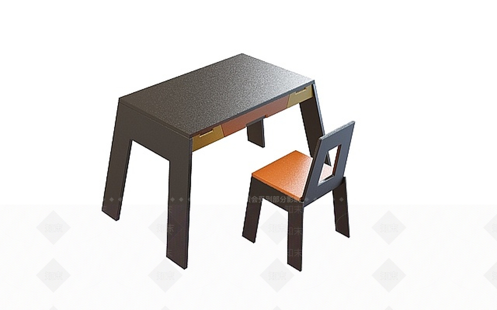 现代卧室桌椅组合3D模型下载【ID:1198677677】