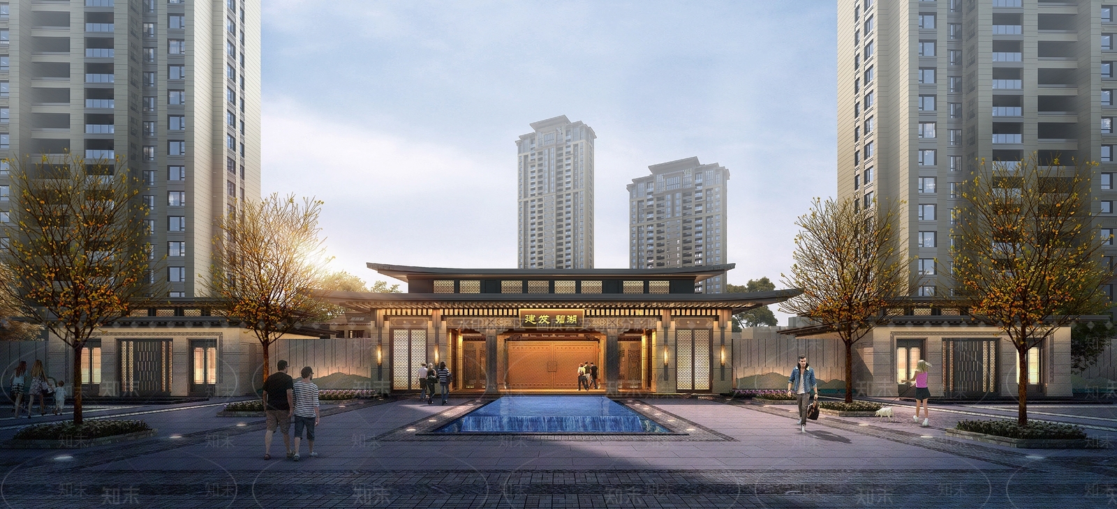 新中式售楼处建筑SU模型下载【ID:1198679543】