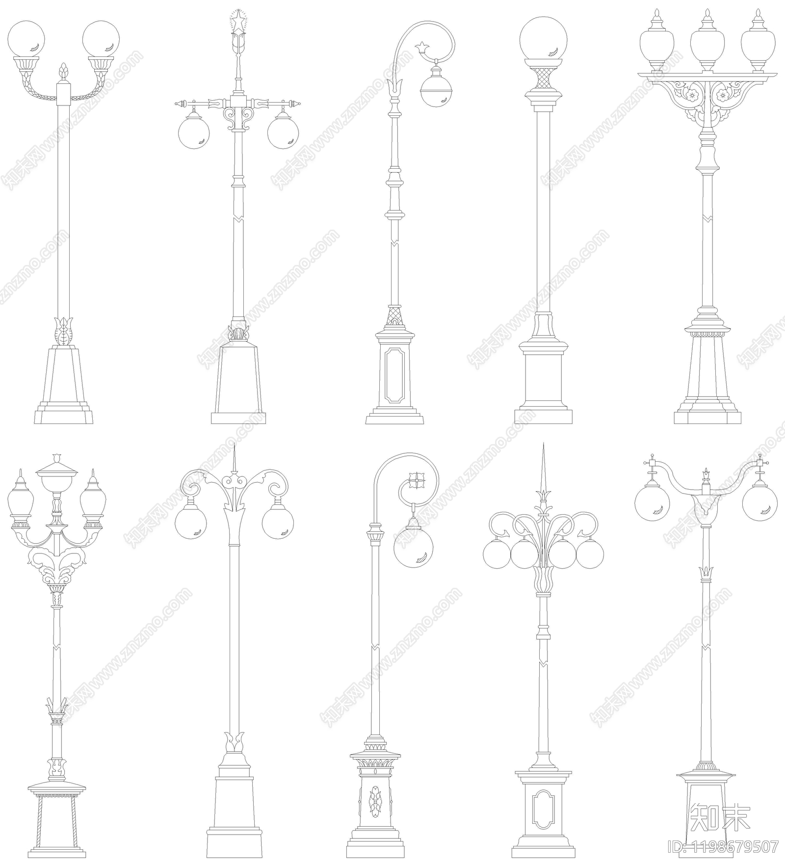 现代灯具图库施工图下载【ID:1198679507】