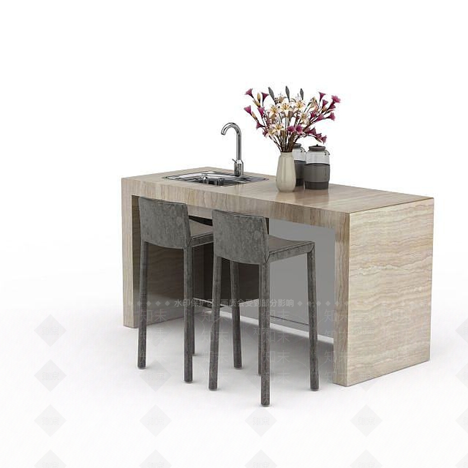 中式餐台3D模型下载【ID:1198681893】