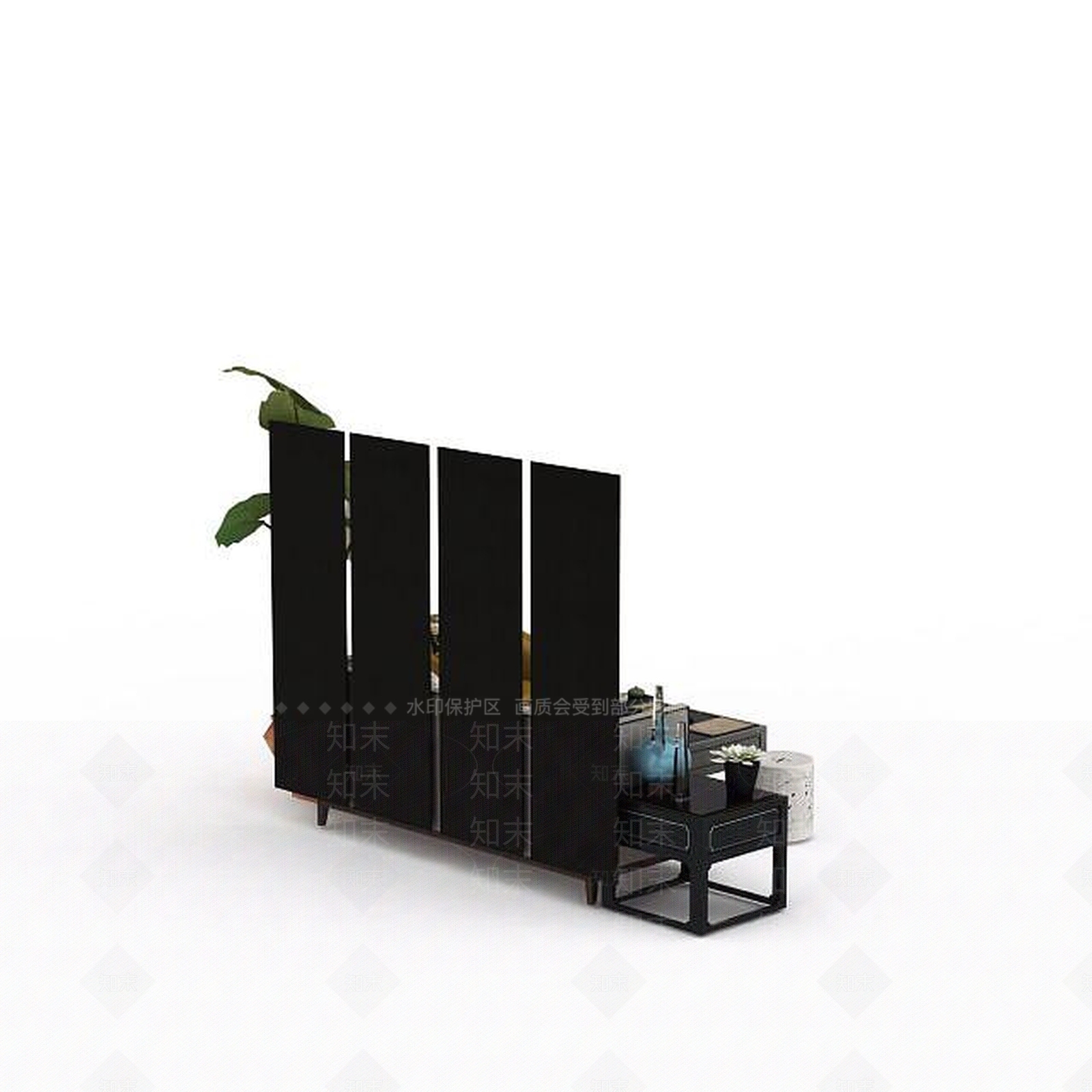 中式沙发茶几组合3D模型下载【ID:1198682111】