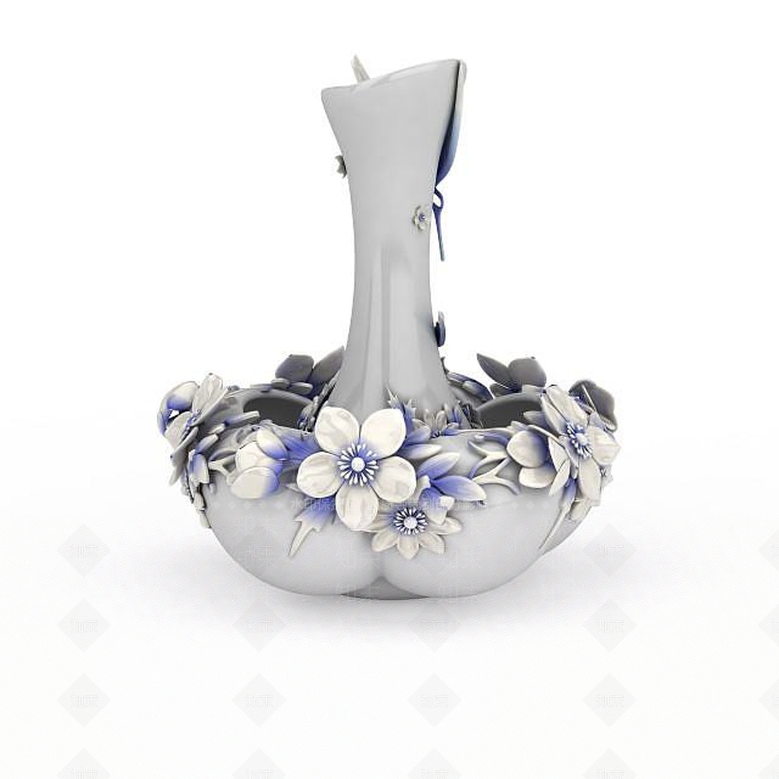 现代艺术陶瓷装饰花瓶3D模型下载【ID:1198686775】