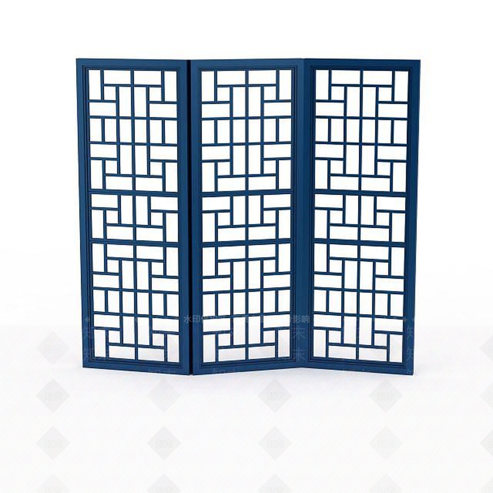 中式实木镂空隔断3D模型下载【ID:1198686769】