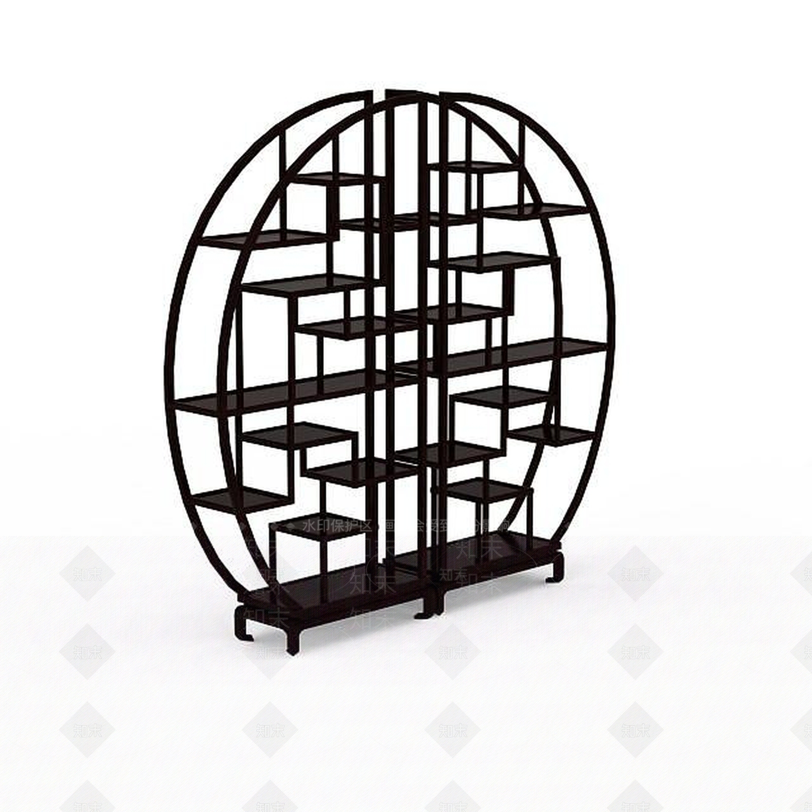 中式博古架3D模型下载【ID:1198687737】