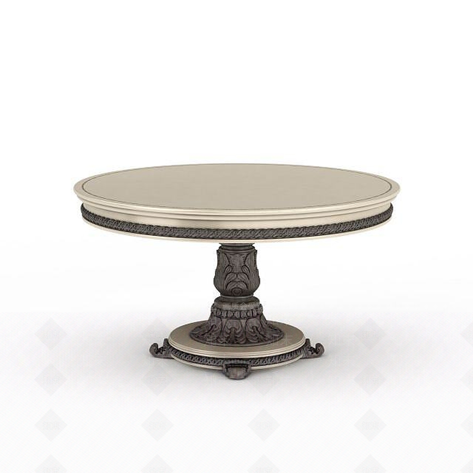 中式圆形餐桌3D模型下载【ID:1198689083】