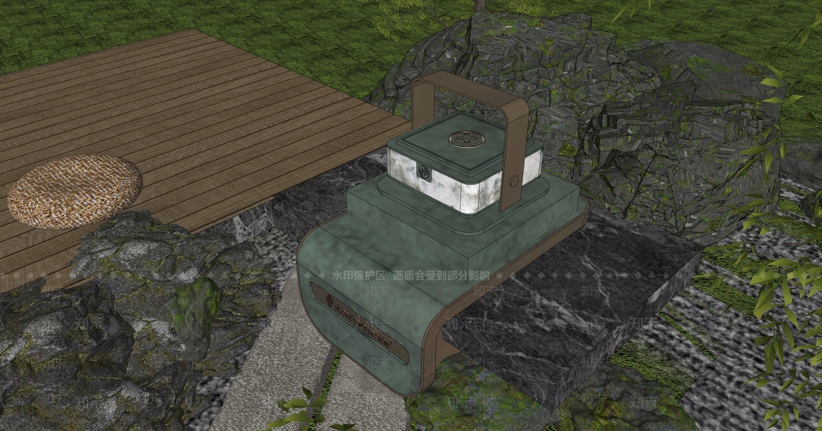 现代新中式景观灯SU模型下载【ID:1198690215】