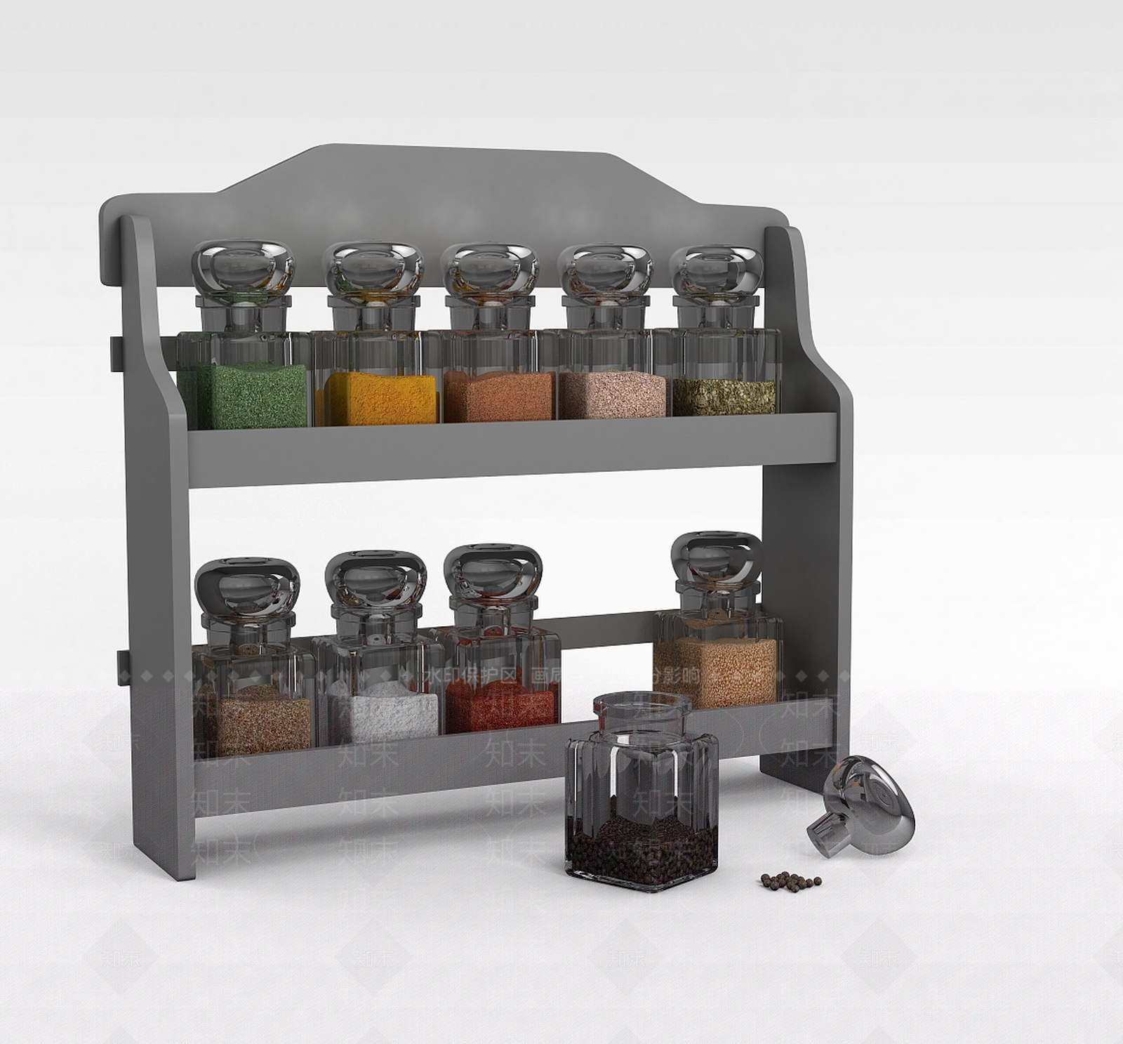 现代厨房调味用品3D模型下载【ID:1198693161】