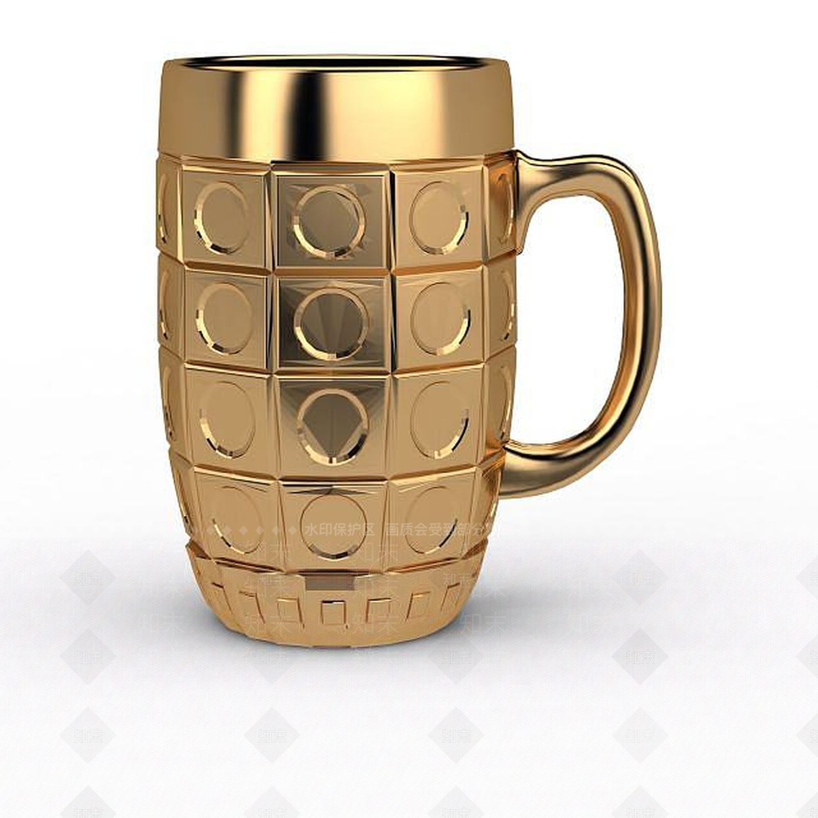 现代金色水杯3D模型下载【ID:1198693266】