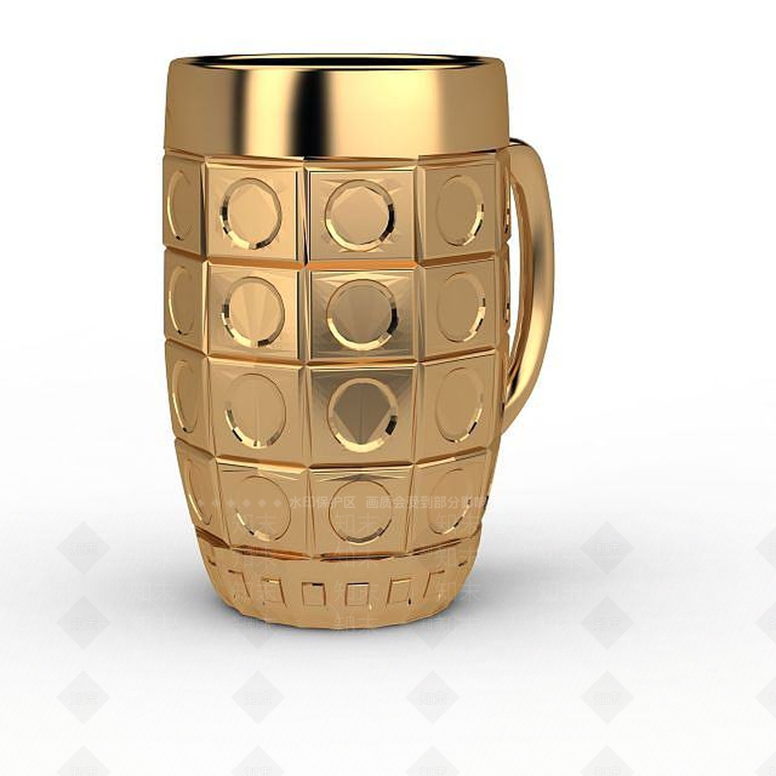 现代金色水杯3D模型下载【ID:1198693266】