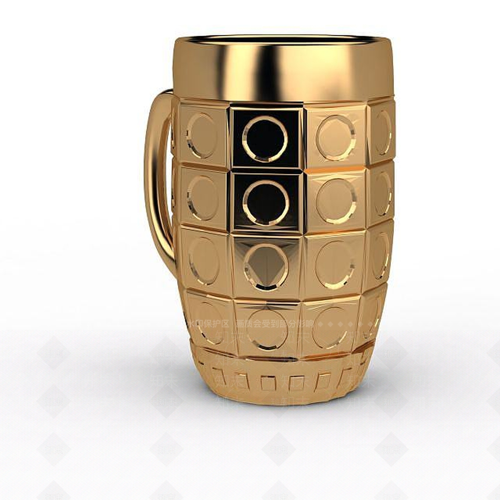 现代金色水杯3D模型下载【ID:1198693266】