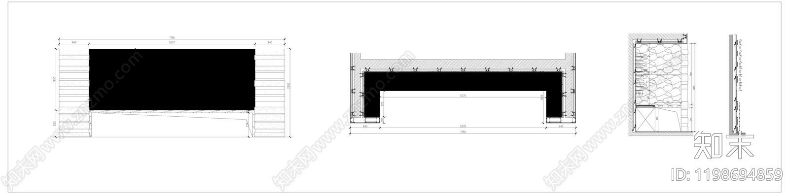 现代吧台施工图下载【ID:1198694859】