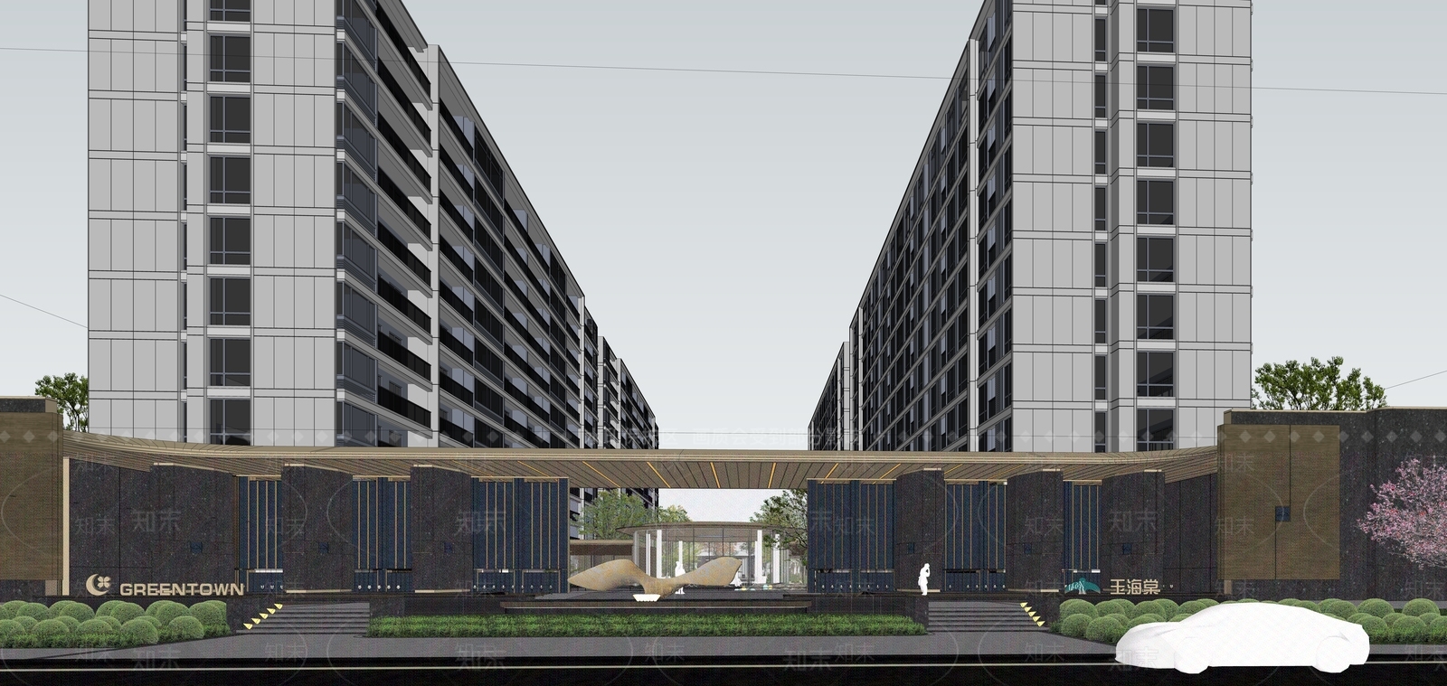 现代多层住宅SU模型下载【ID:1198696109】