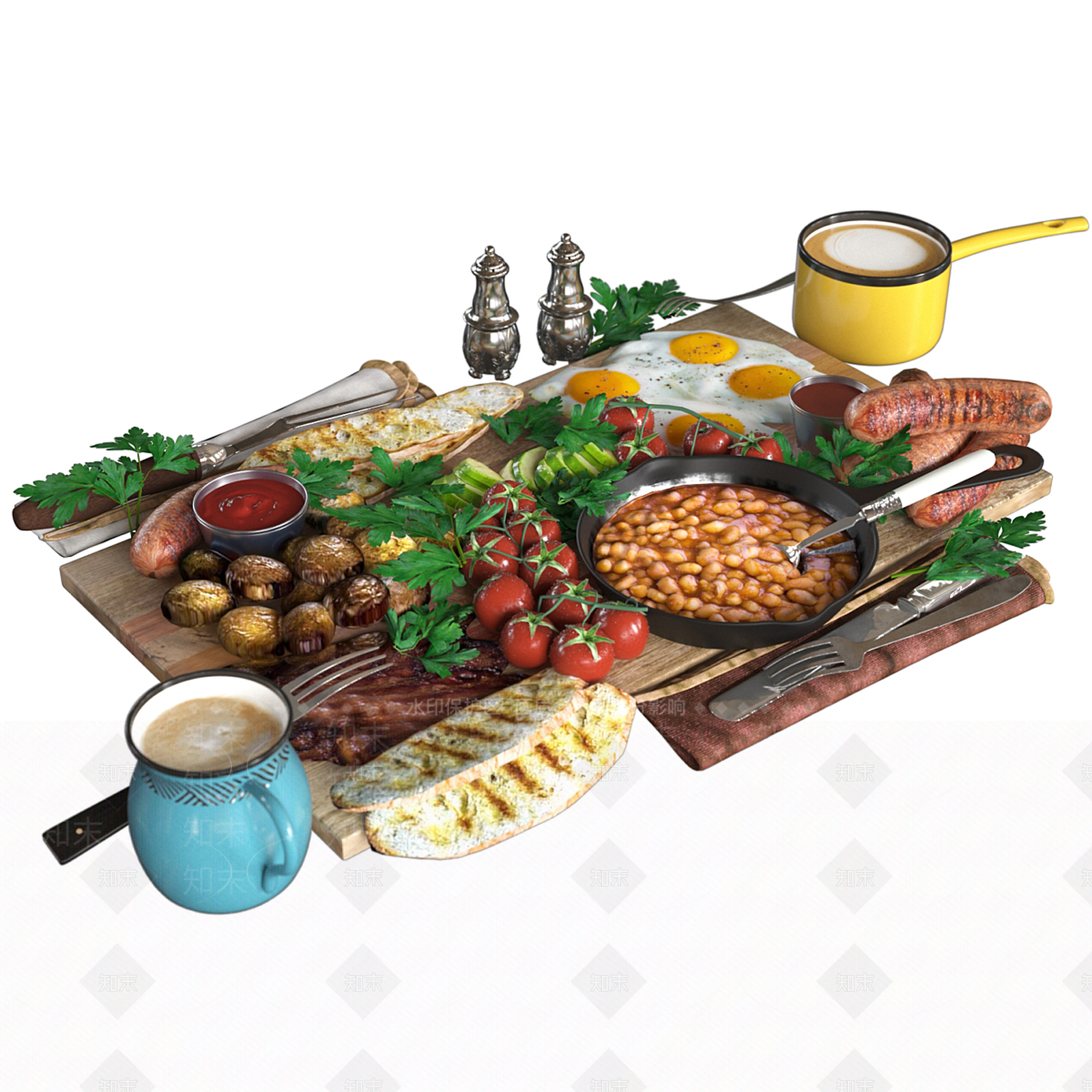酒水食物3D模型下载【ID:1198697440】