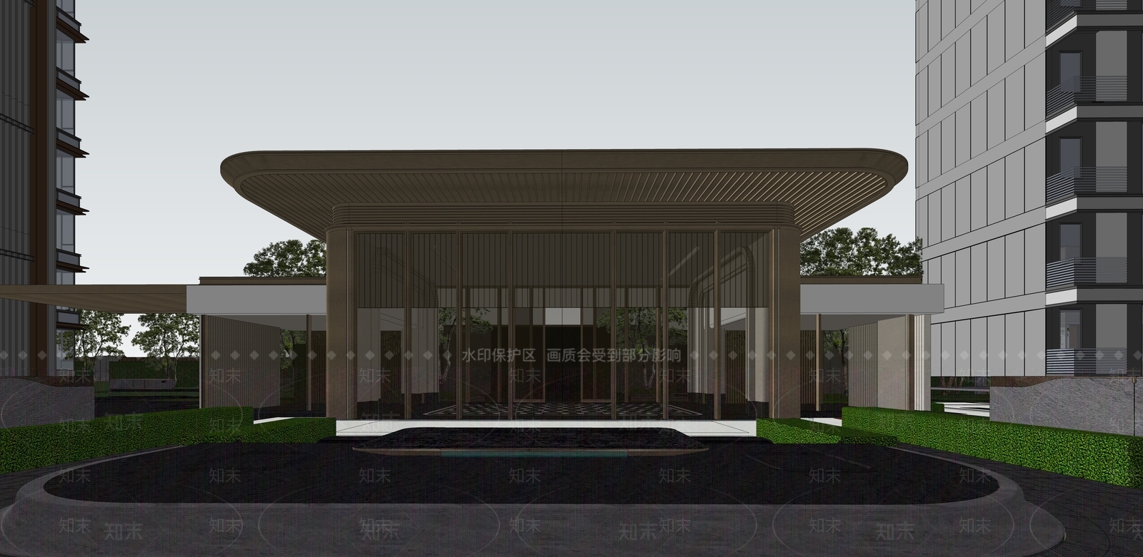 现代小区建筑SU模型下载【ID:1198698690】