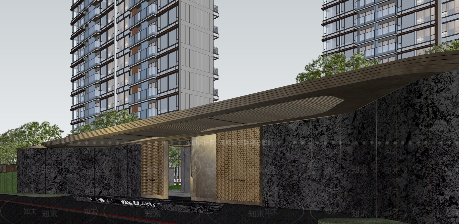 现代小区建筑SU模型下载【ID:1198698690】