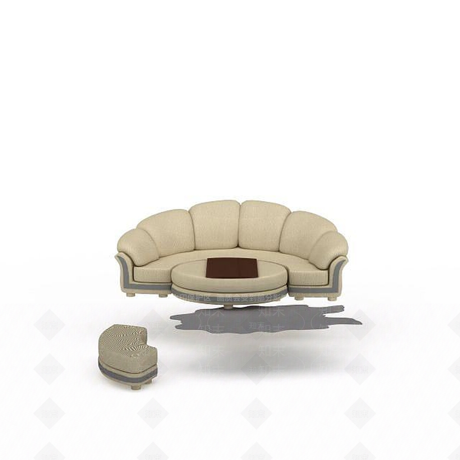 现代米色弧形沙发3D模型下载【ID:1198698488】