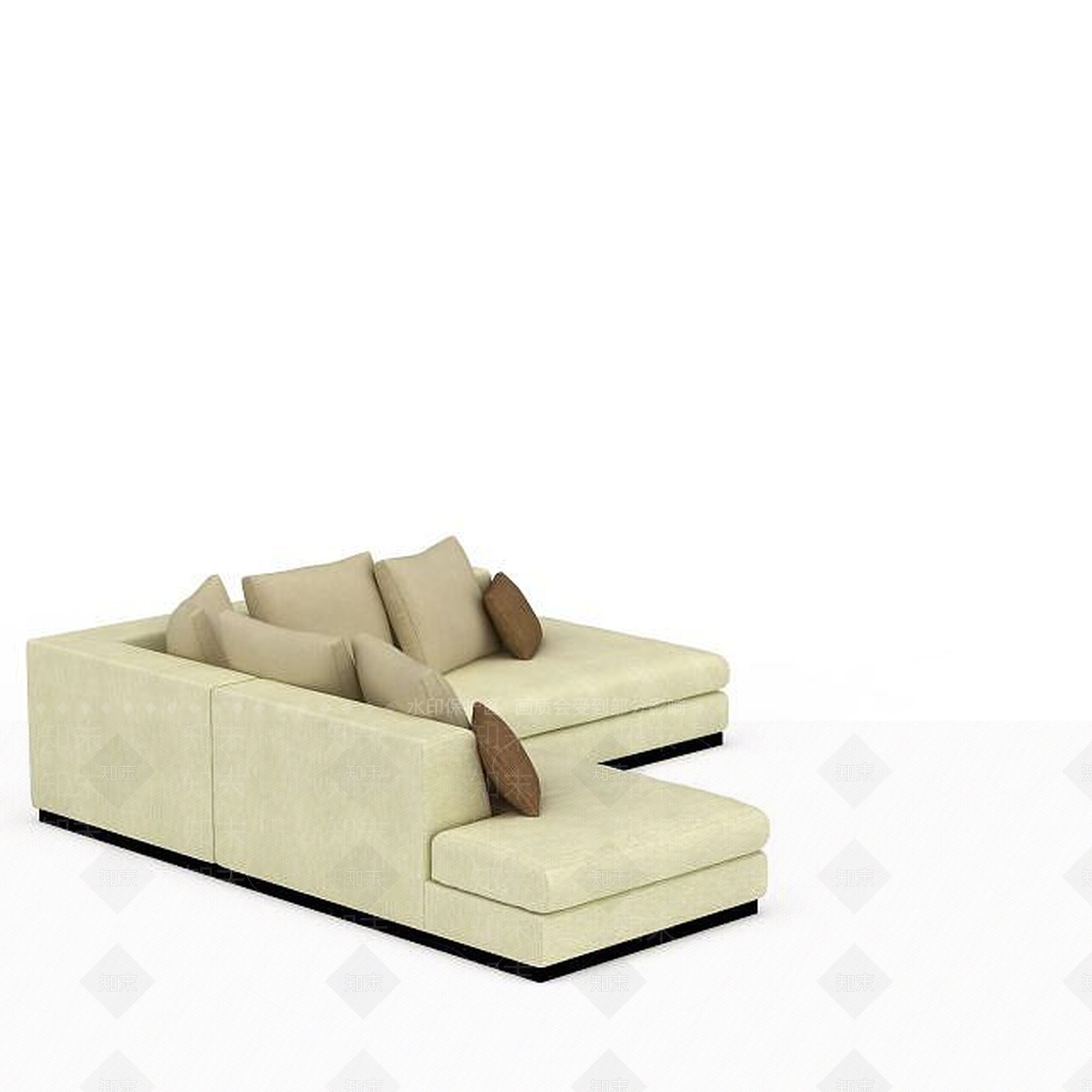 现代客厅转角沙发3D模型下载【ID:1199083744】
