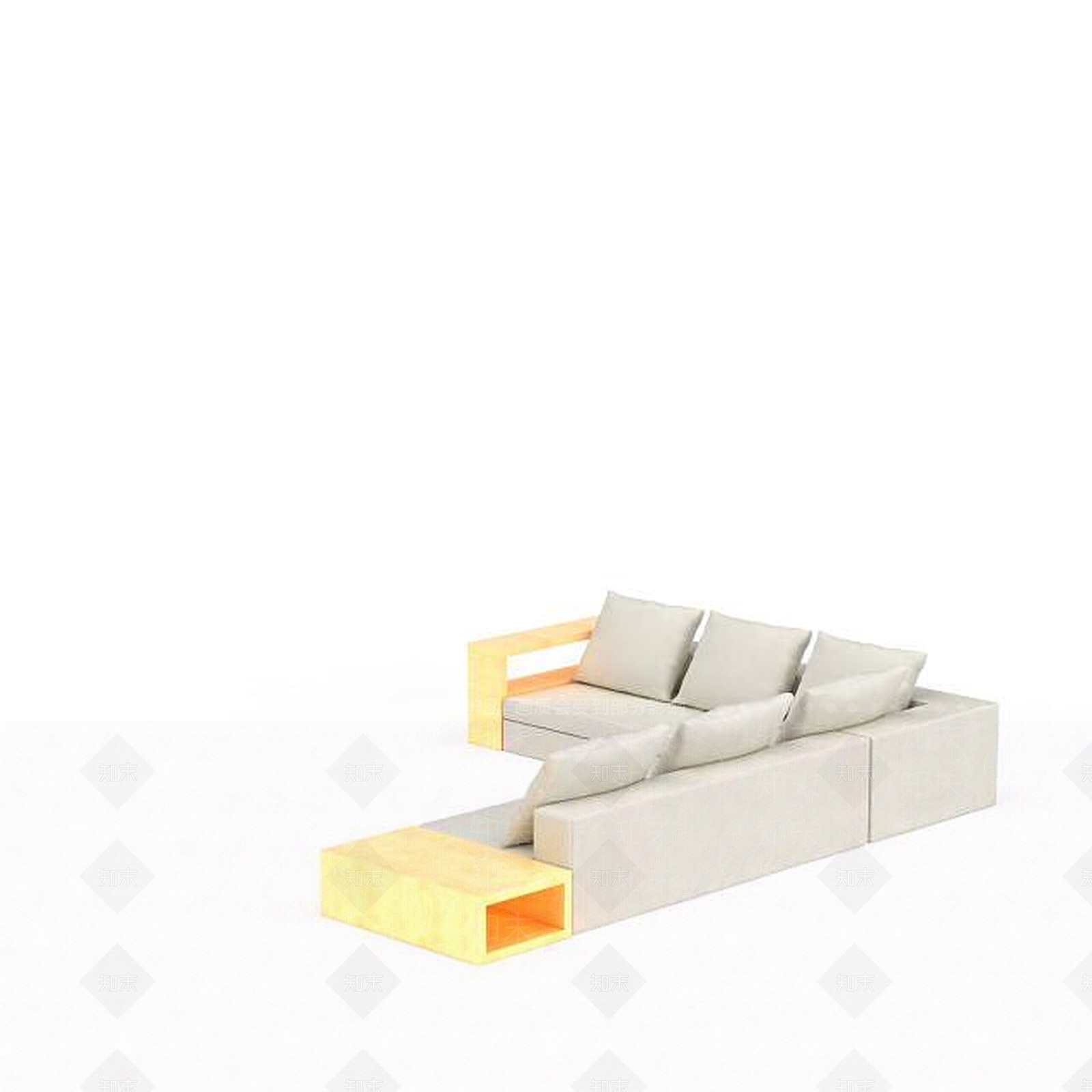 现代客厅转角沙发3D模型下载【ID:1198699045】