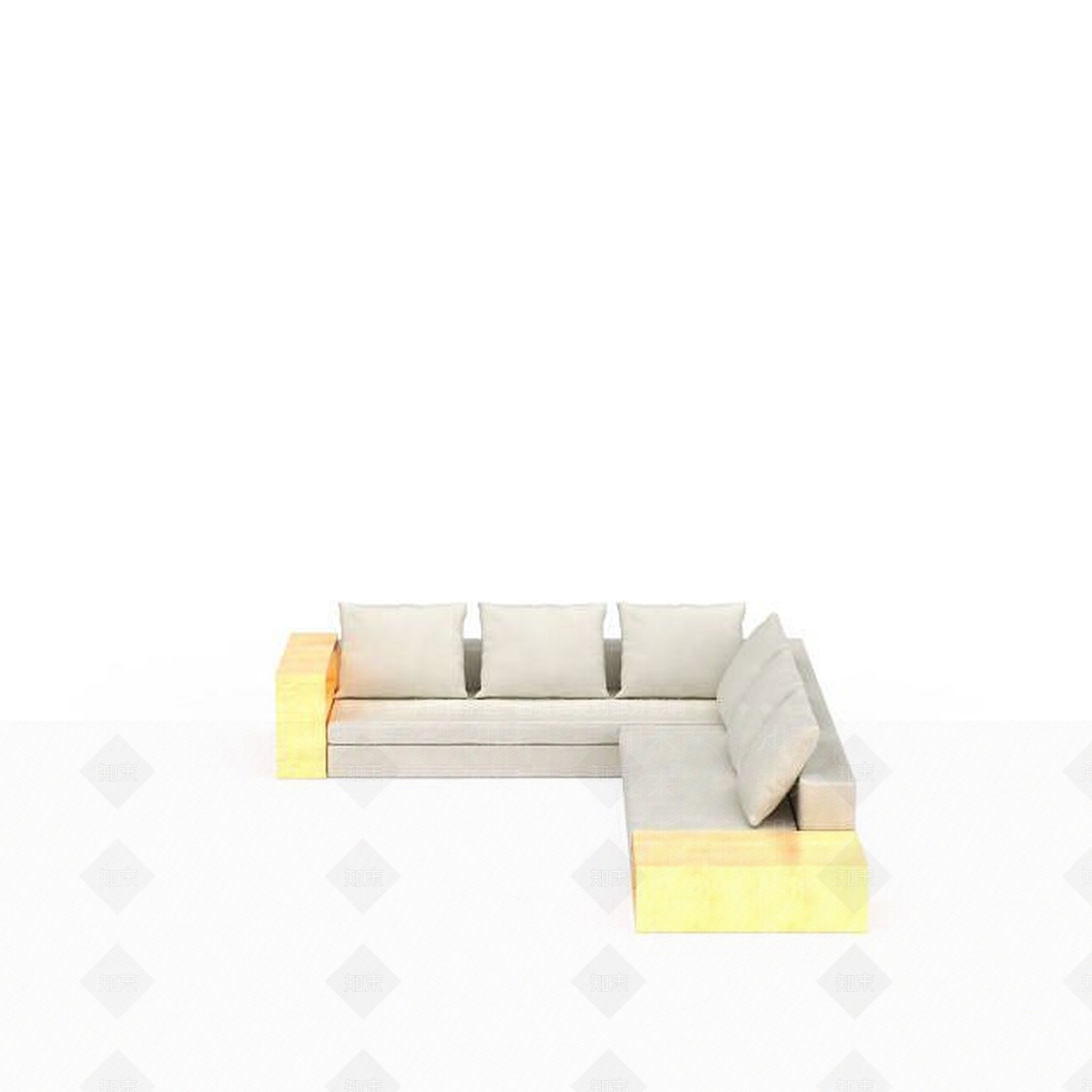 现代客厅转角沙发3D模型下载【ID:1198699045】