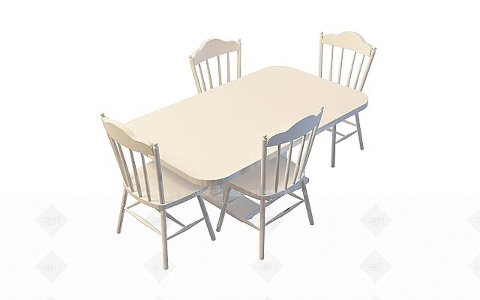中式时尚餐桌椅3D模型下载【ID:1198701138】