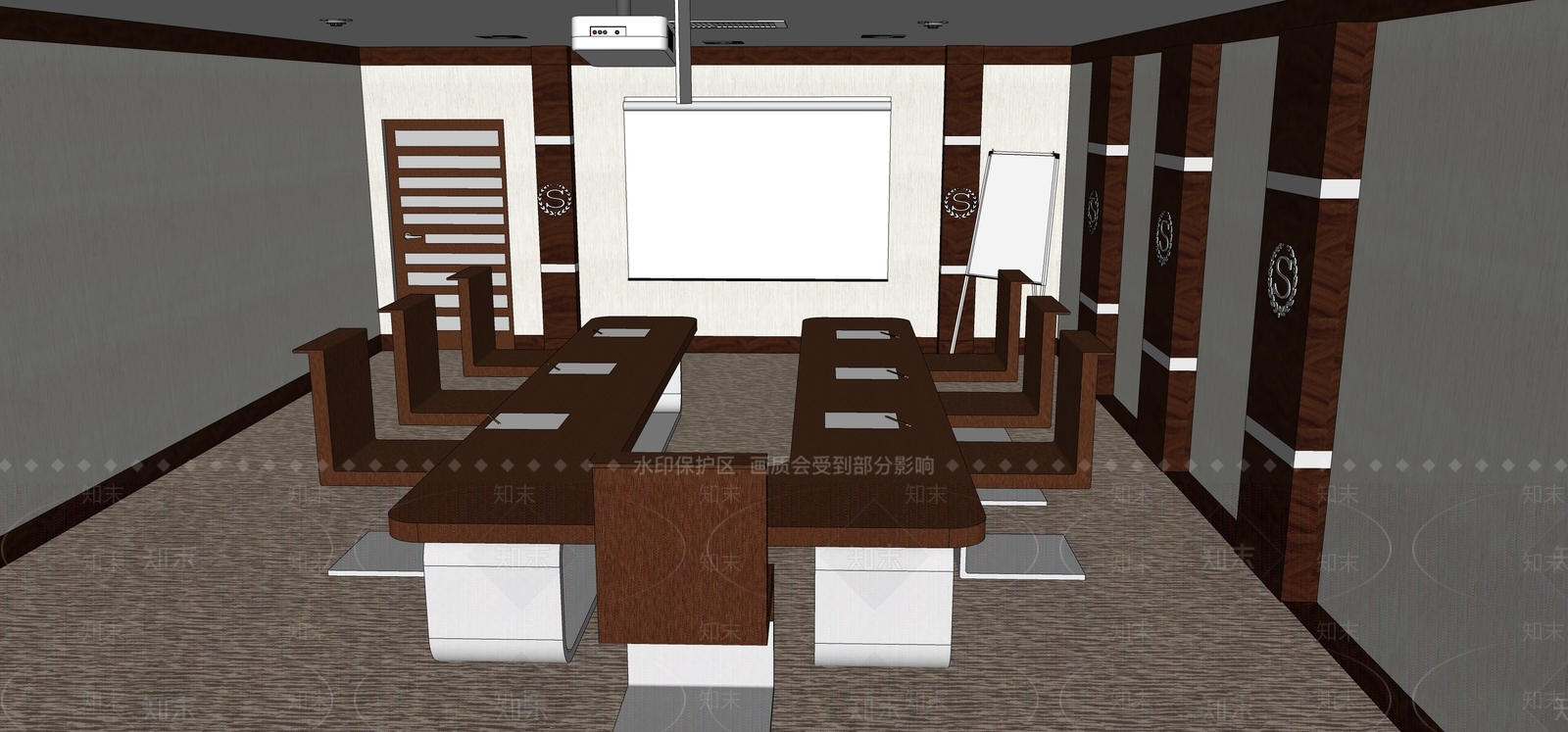 现代会议室SU模型下载【ID:1198702138】