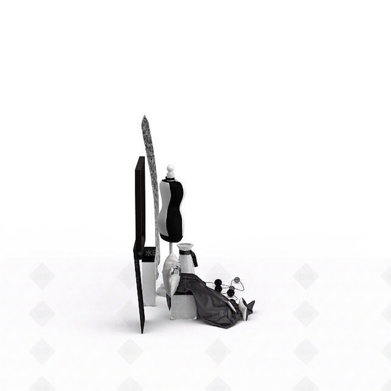 现代陈设品3D模型下载【ID:1198704877】