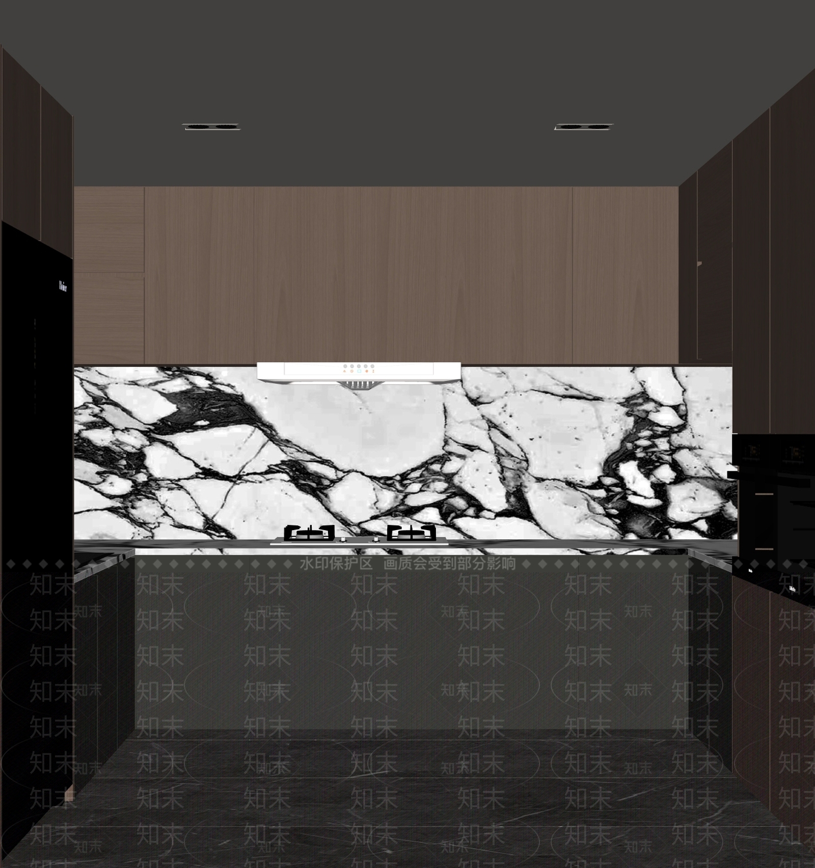 现代开放式厨房SU模型下载【ID:1198705645】