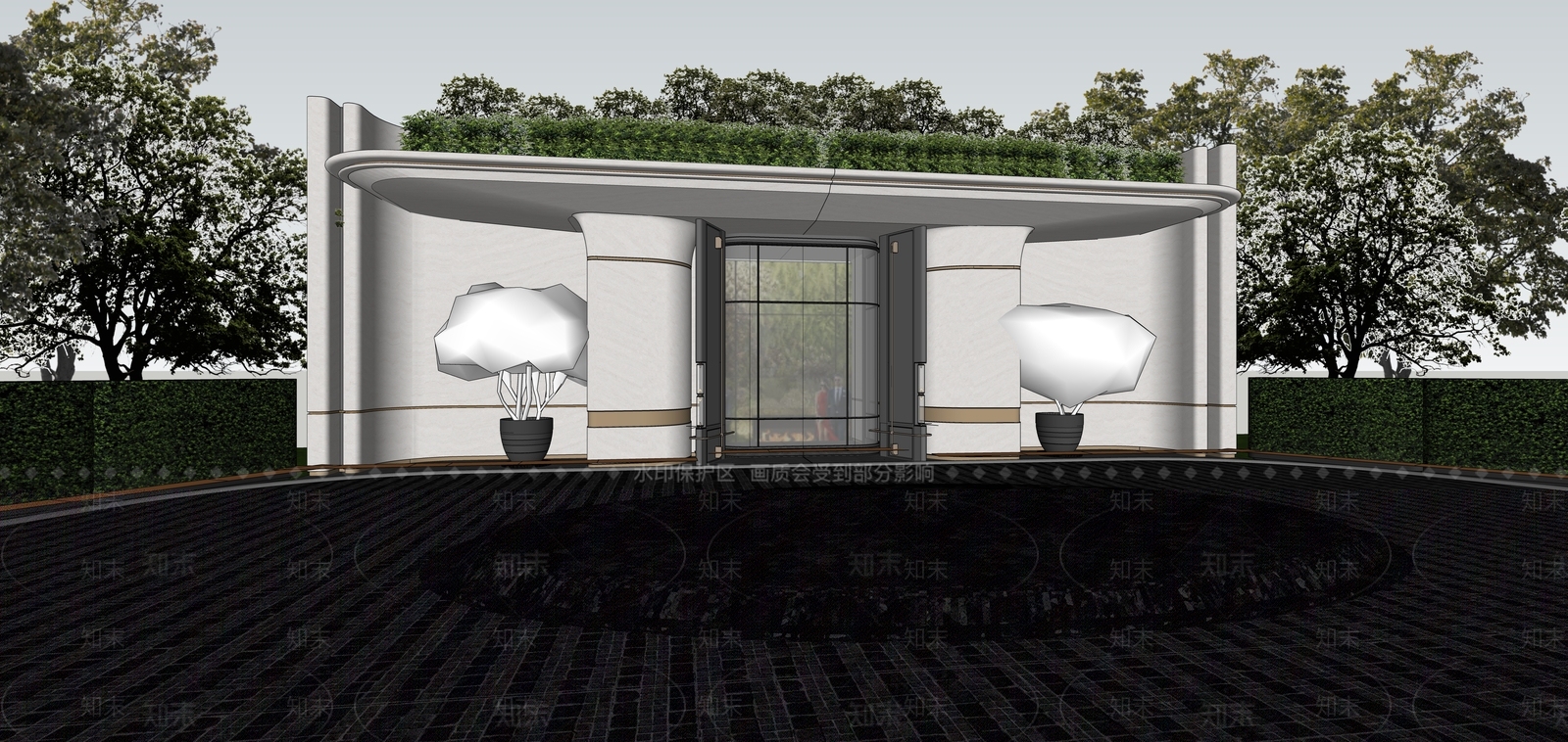 现代酒店建筑SU模型下载【ID:1198705734】