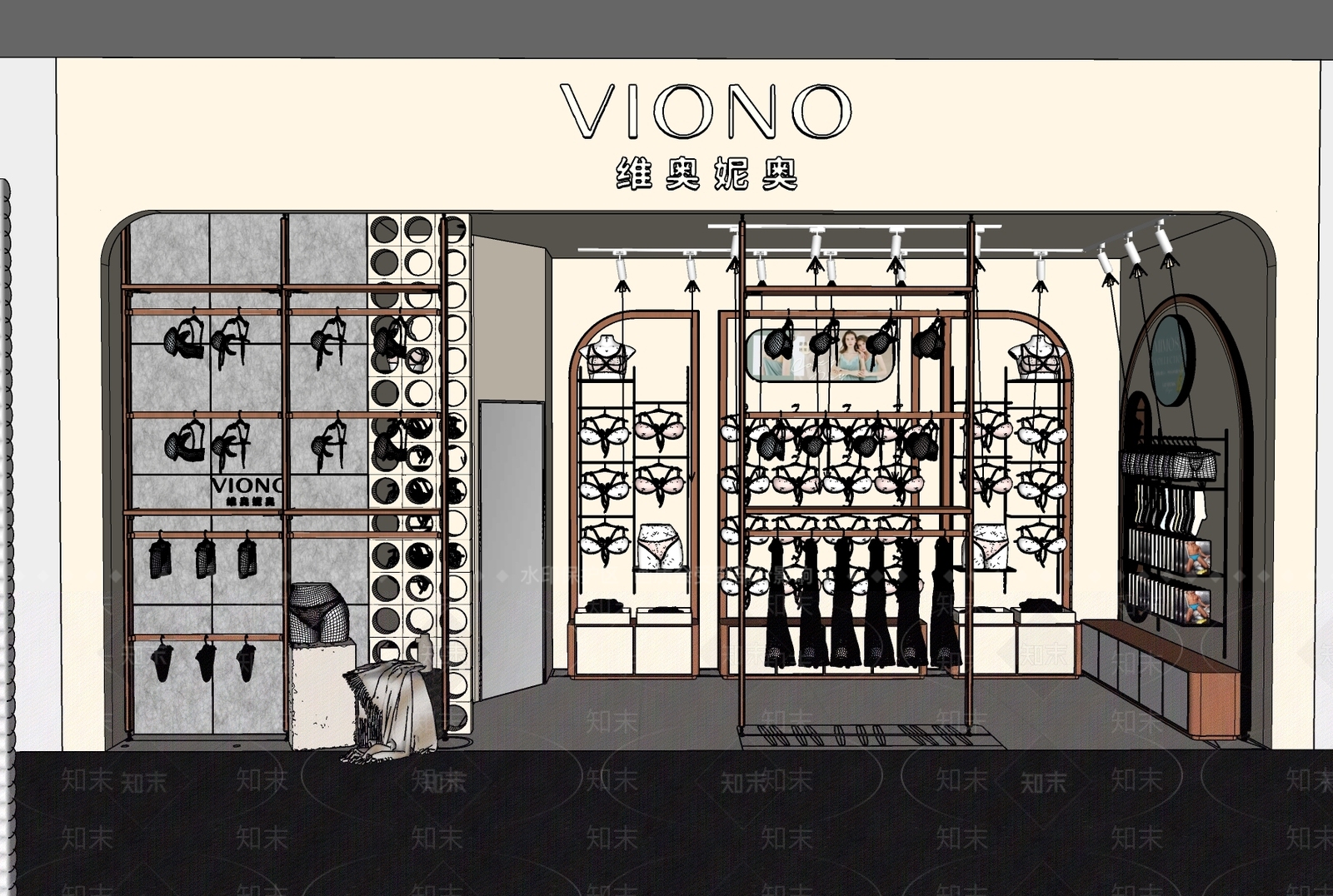 现代轻奢服装店SU模型下载【ID:1198708197】