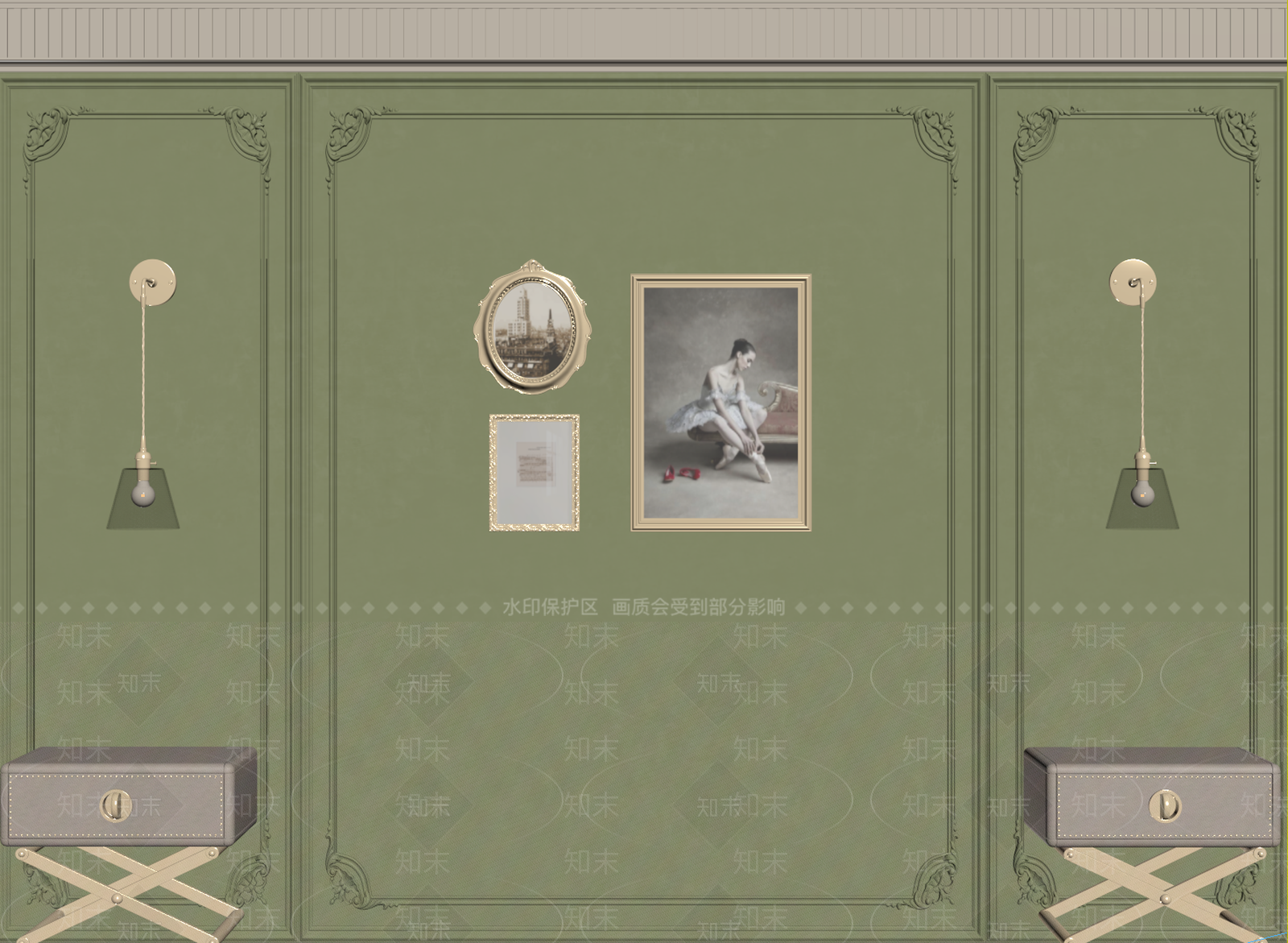 法式欧式背景墙SU模型下载【ID:1198710745】
