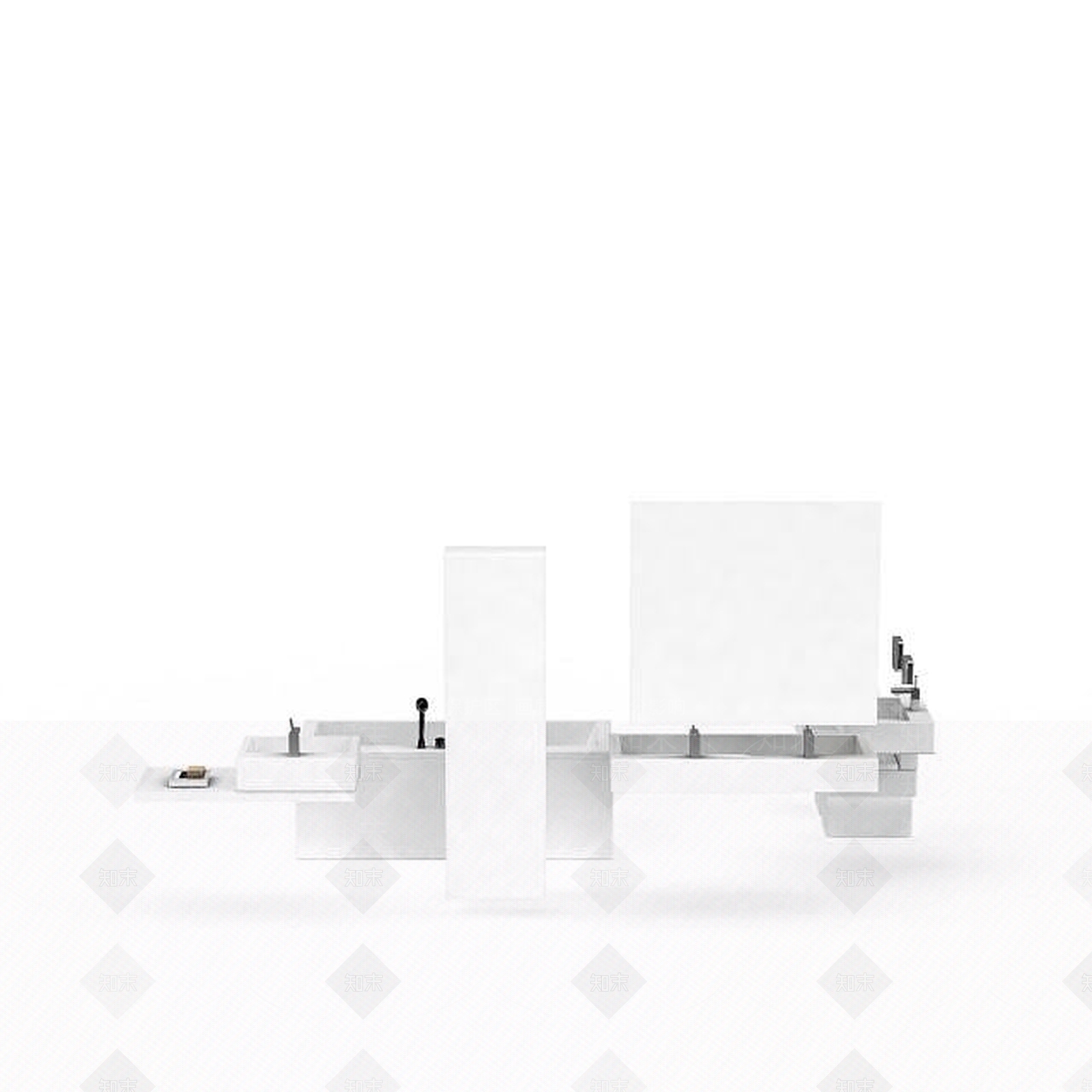 现代卫浴洁具组合3D模型下载【ID:1198710569】
