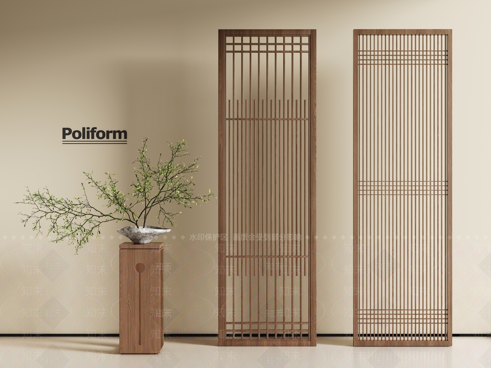 新中式屏风3D模型下载【ID:1198711757】