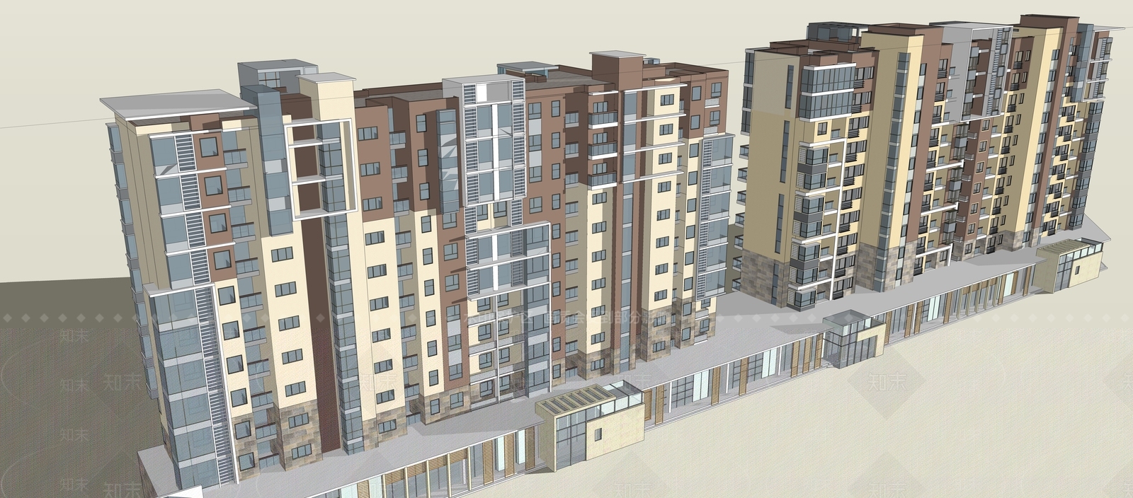 现代高层住宅SU模型下载【ID:1198721010】