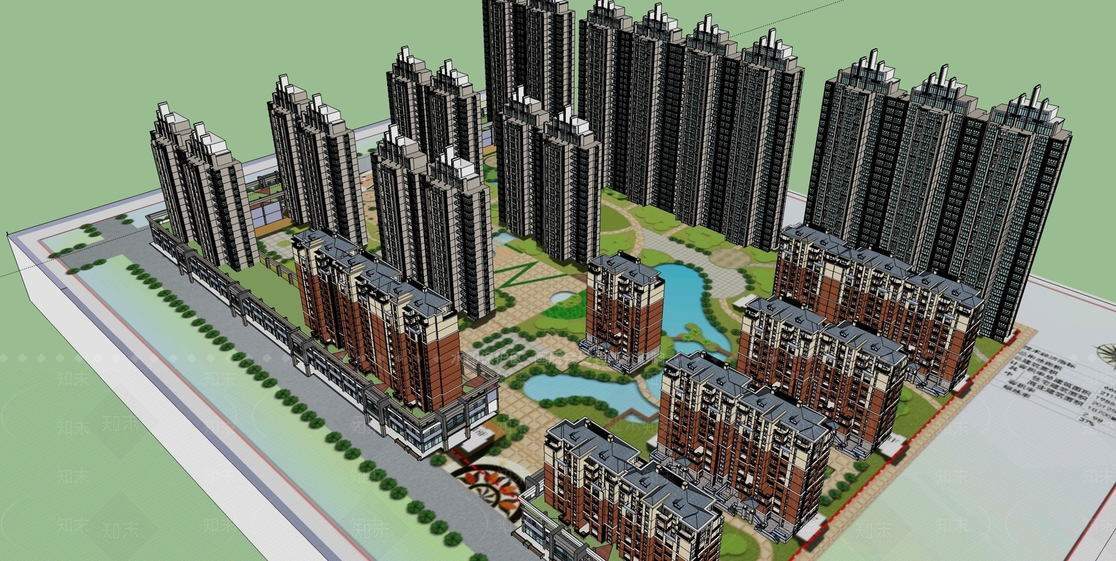 法式小区建筑SU模型下载【ID:1198723542】