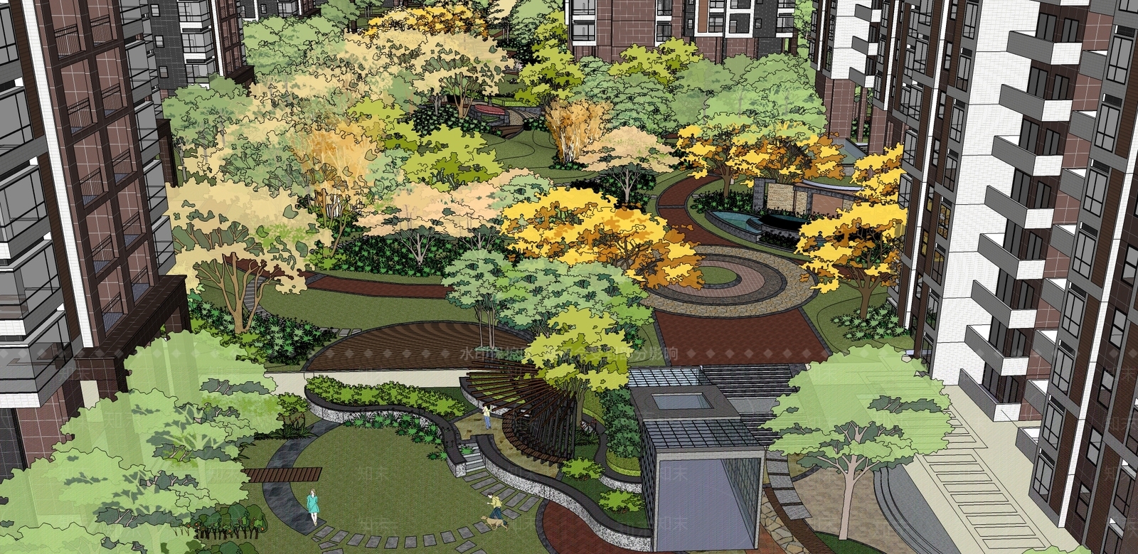 现代小区建筑SU模型下载【ID:1198723898】
