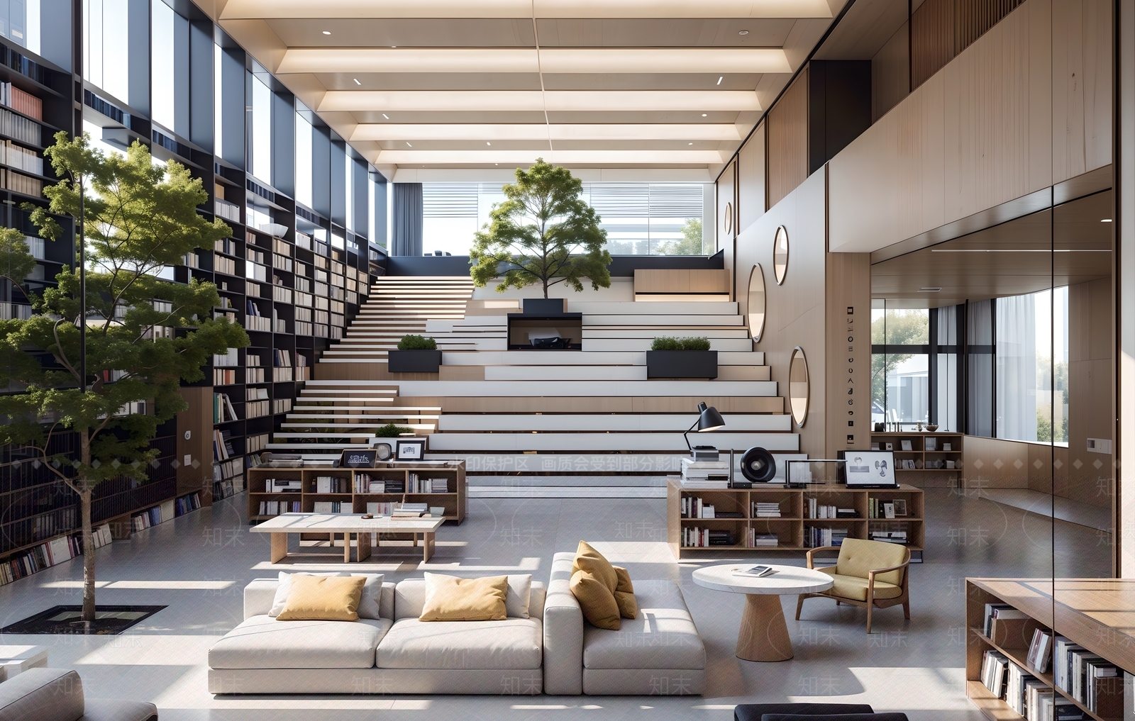 现代图书馆SU模型下载【ID:1198726222】