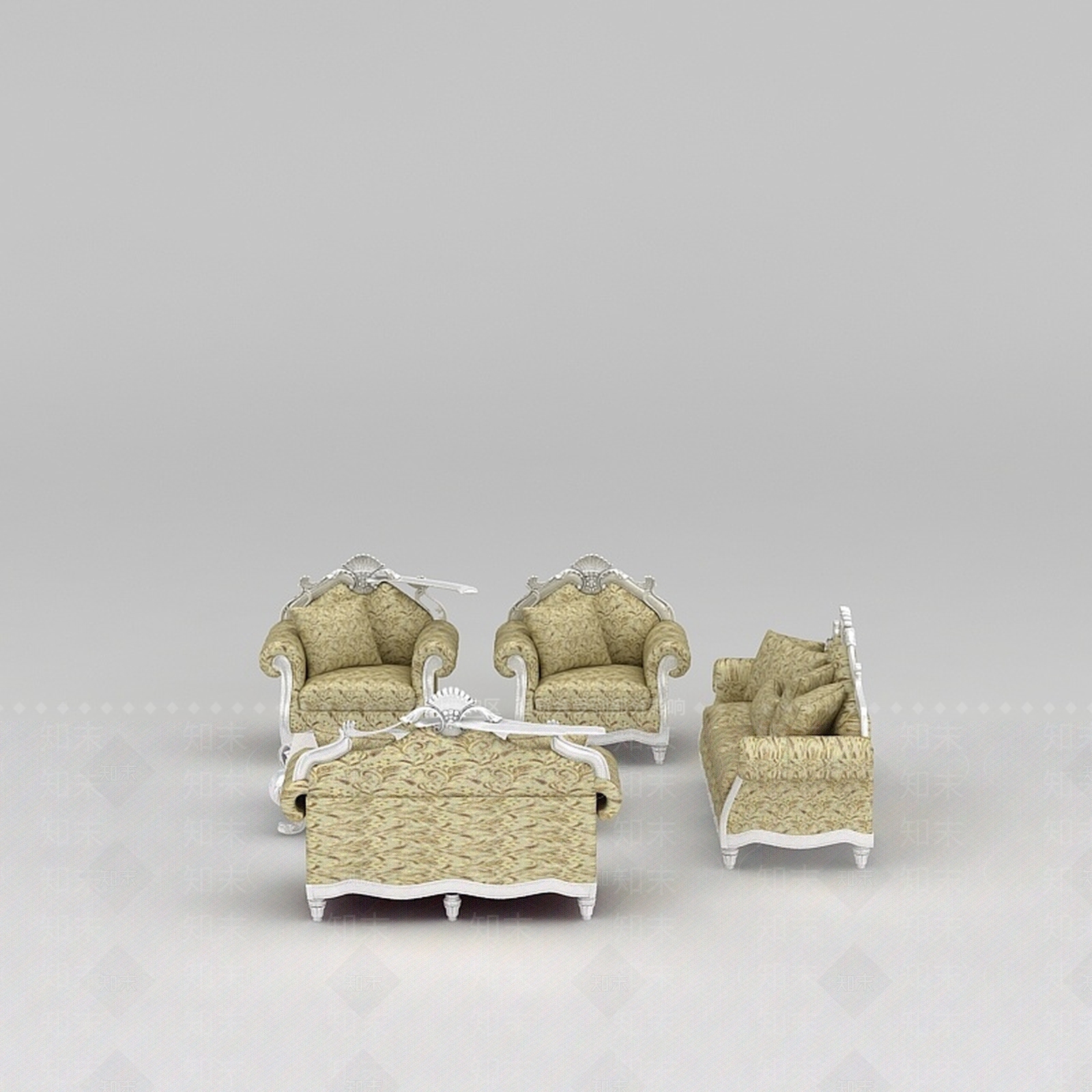 现代双人沙发3D模型下载【ID:1198727208】