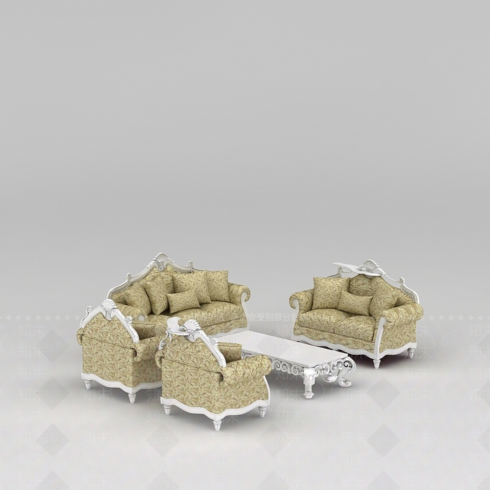 现代双人沙发3D模型下载【ID:1198727208】